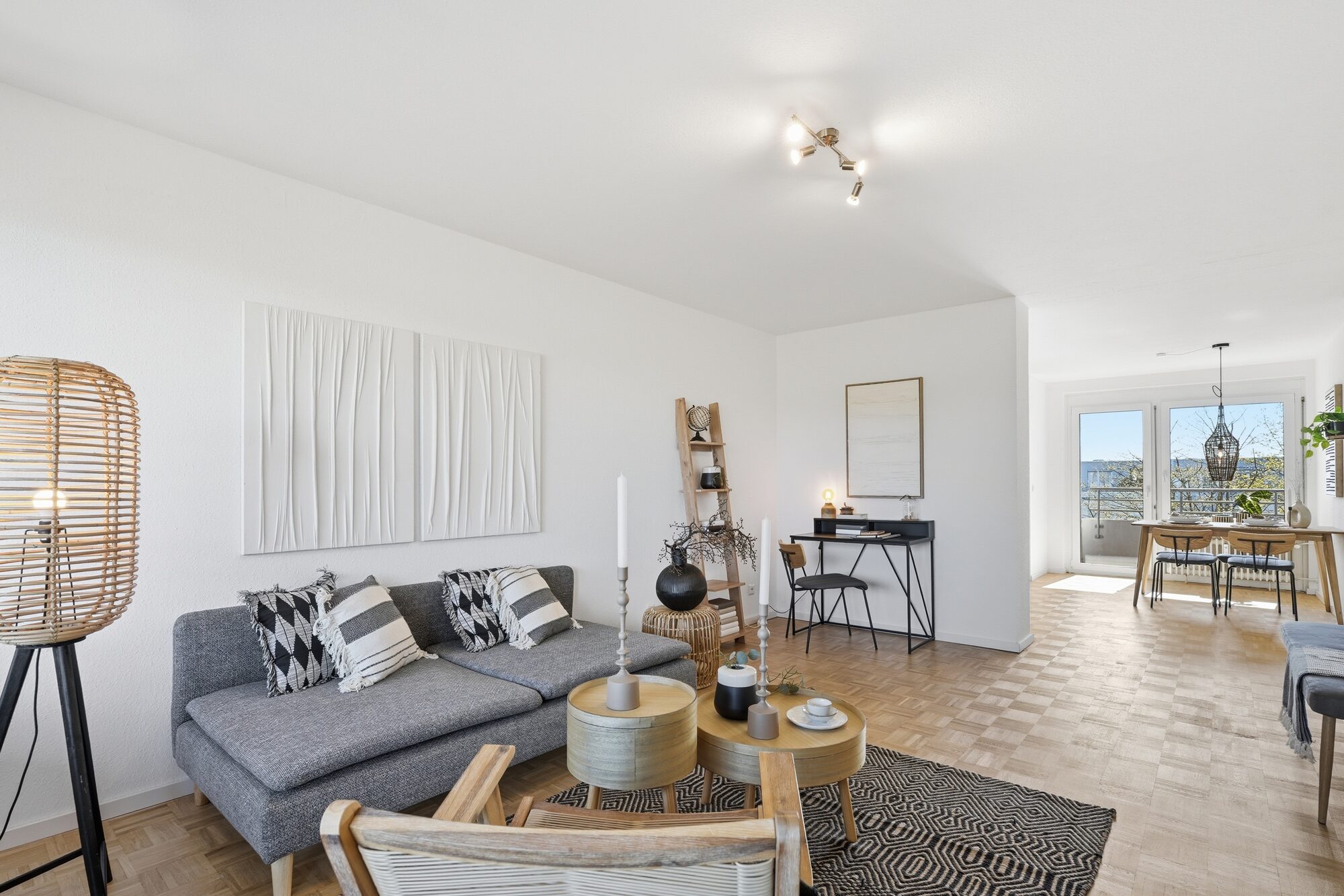 Wohnzimmer Home-Staging skandinavisch – Immobilienfotografie Stuttgart